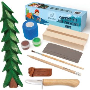 BVRDIY08 BeaverCraft Spruce Tree Kit - Kids Whittling Knife