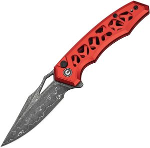 CIVC24039DS1 Civivi Anaaki Button Lock Red Damascus