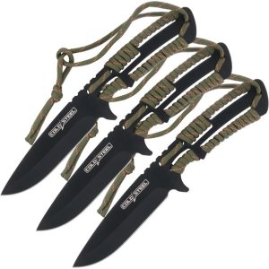CSTH44KVD3PK Cold Steel Throwing Knives 3-Pack - 4in Black Blade