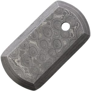 DA01 Damascus Dog Tag - 2.13 x 1.13 inches Damascus Steel
