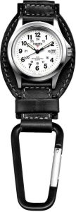 DK3552 Dakota Leather Hanger Watch Black - Stainless Quartz