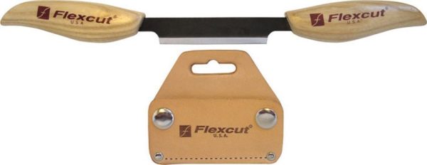 Flexcut Draw Knife 3in High Carbon Steel - Tan Leather Sheath