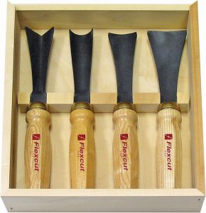 Flexcut Four Piece Mallet Sculptor Set Carbon Steel Wood Handle