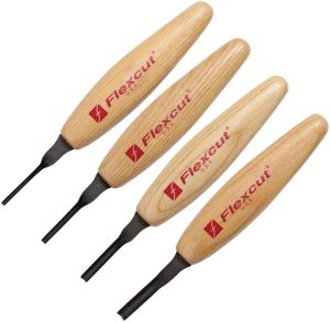 Flexcut Shallow U-Gouge Micro Tool Set 4pc Carbon Steel