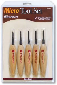 Flexcut Mixed Profile Micro Tool Set 5-Piece Wood Handle Carving