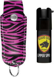 GDSCZP Guard Dog Soft Case Pepper Spray - Pink Black Striped