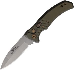 Knives Of Alaska Auto Eagle Button Lock - Black/OD Green