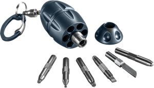 LionSTEEL EGGIE Keychain Multi Tool Blue Titanium Glass Breaker