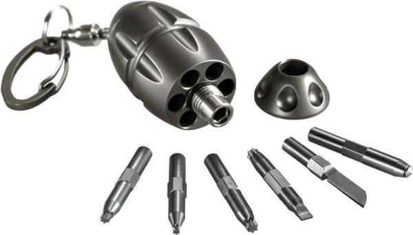 LSTEGGY LionSTEEL EGGIE Keychain Multi Tool Gray Titanium Carabiner