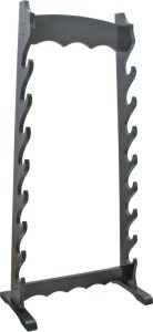 8 Tier Sword Stand Black Wood Display Rack Holds 8 Swords