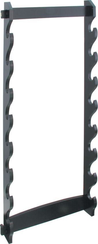8 Tier Wall Rack Sword Display Black Wood Storage Holder