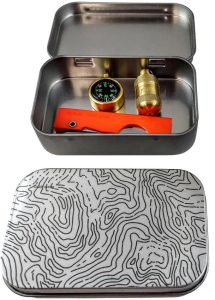 MAR049 Maratac Survival Food Grade Tin - Topographic Lid