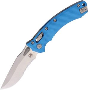 MCT18905 Microtech Amphibian 137RL S/E Ram-Lok Blue Serrated