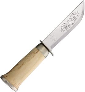 MN245010C Marttiini Lapp Knife 245 - Birch Handle Scandi Blade