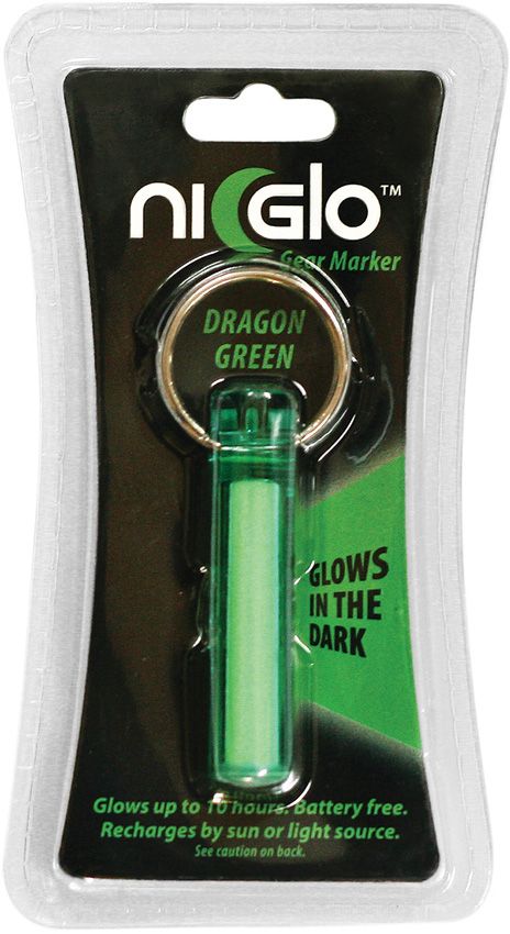 Ni-Glo Solar Gear Marker Dragon Green - Glow Keychain