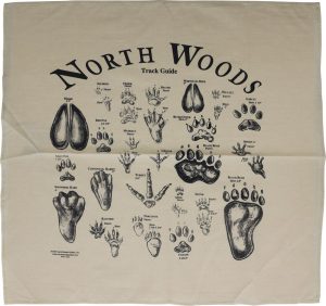 North Woods Field Guides Animal Track Bandana Tan - Cotton