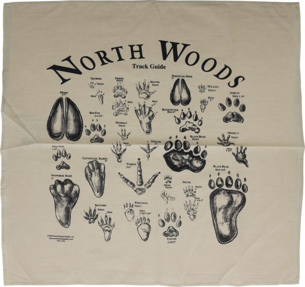 North Woods Field Guides Animal Track Bandana Tan - Cotton