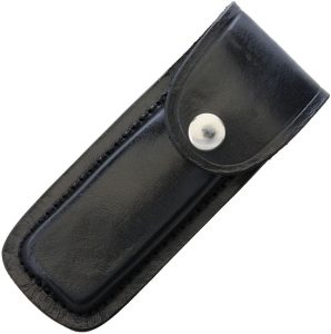 PA33225 Pakistan Black Leather Belt Sheath - Snap Closure