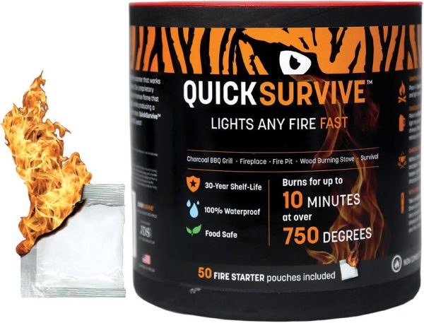 QuickSurvive Fire Starter 50 Pack Waterproof Pouches