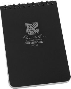 RITR746 Rite in the Rain Top Spiral Notebook 4x6in Black