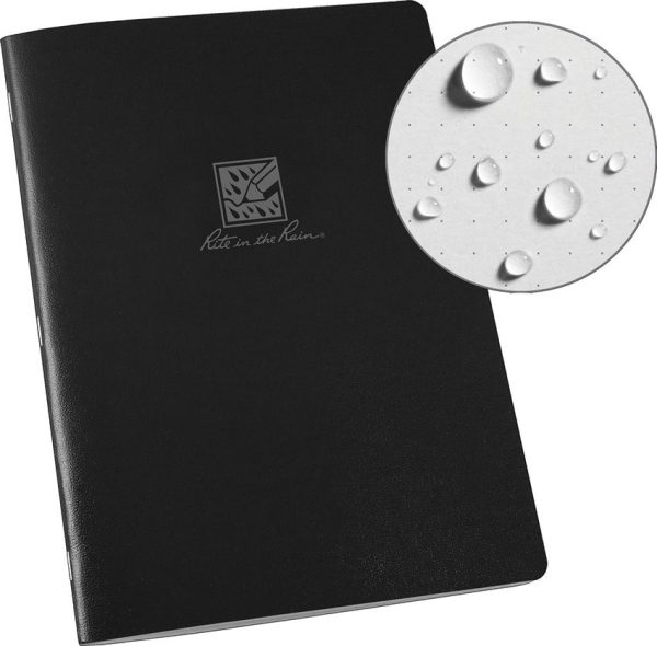 Rite in the Rain Large Stapled Notebook Dot Grid Black