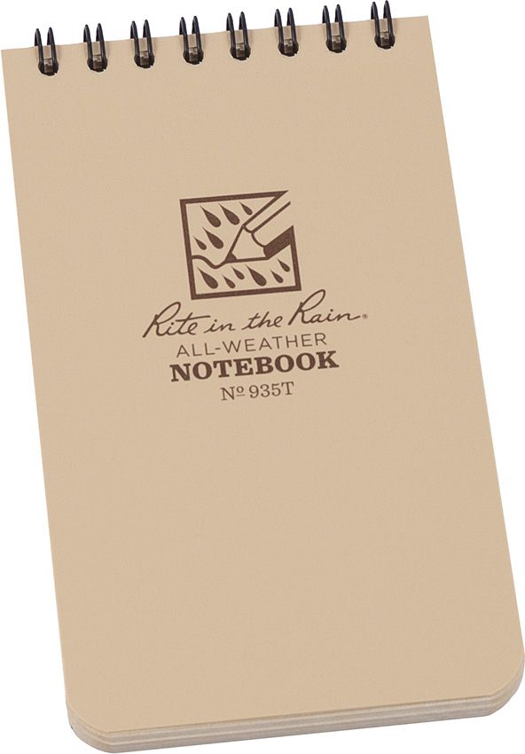 Rite in the Rain 3x5 Top Spiral Notebook Tan