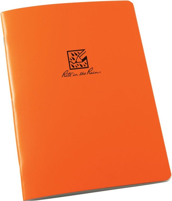 Rite in the Rain Large Stapled Notebook Orange Dot Grid