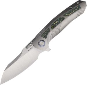 RMTRTPOA REMETTE Kestrel Framelock Ti M390 Folding Knife Gray Titanium