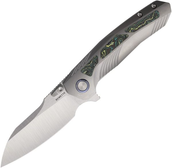 REMETTE Kestrel Framelock Ti M390 Folding Knife Gray Titanium