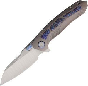 RMTRTPOD REMETTE Kestrel Framelock S35VN Folding Knife Timascus Gray