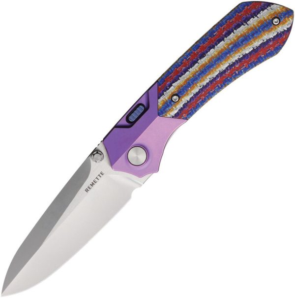 RMTRTPTNCL REMETTE Meteor Button Linerlock Folding Knife Ti/CF