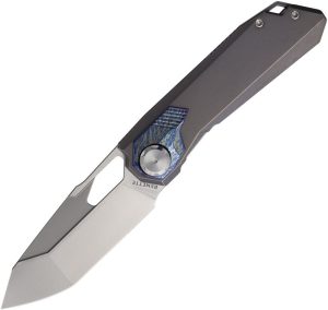RMTRTT1TGX REMETTE Peregrine Falcon Button Liner Folding Knife Gray Titanium