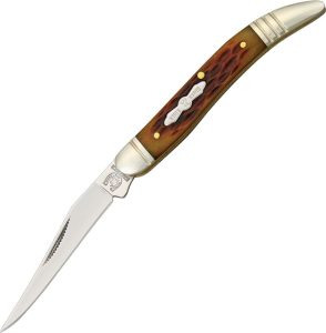 RR063 Rough Rider Baby Toothpick Amber Bone Folding Knife