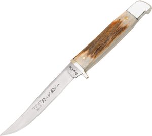 RR090 Rough Rider Small Hunter Stag Fixed Blade Knife with Sheath