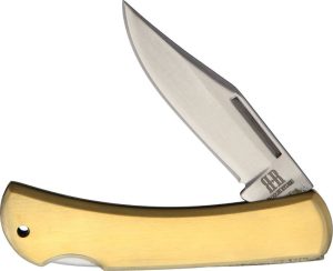 Rough Rider Brass Lockback - 440SS Clip Point