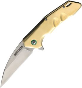 Rough Rider Brass Linerlock D2 Wharncliffe Knife