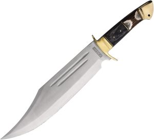 Rough Rider Bowie Stainless Fixed Blade Knife 14" Stag Bone