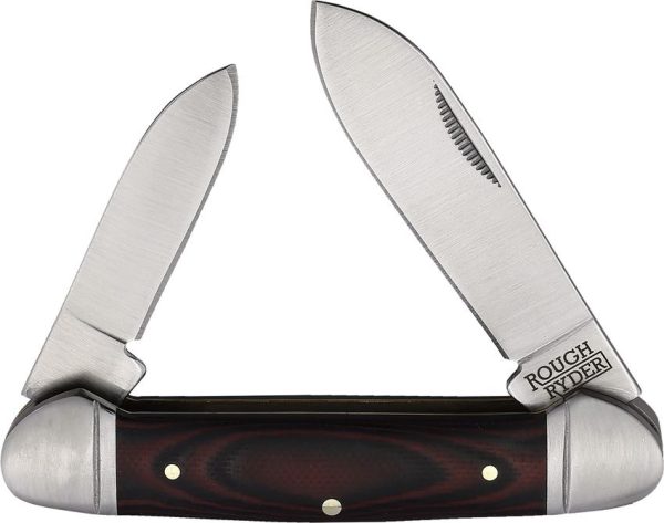 RR2297 Rough Rider Canoe G10 Black/Red Folding Knife
