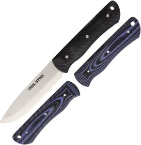 Real Steel Bushcraft Black/Blue Set - D2 Drop Point