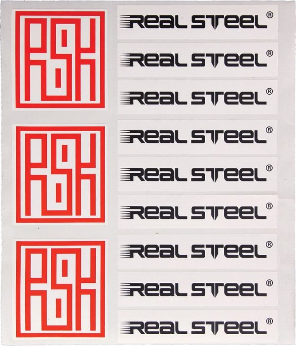 RSS Real Steel Sticker Sheet - 12 Pack Decals