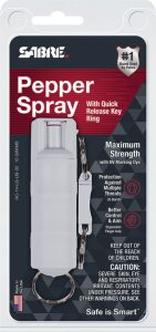 Sabre Hard Case Pepper Spray Gray Keyring