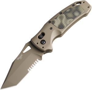 SIG36368 Sig K-320 AXG Button Lock Folding Knife - Dark Earth