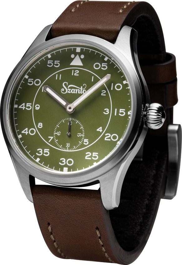 TMESZ2755 Time Concepts Szanto Aviator Watch - Green Dial