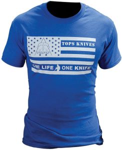 TPTSFLAGBLULG TOPS T-Shirt Flag Logo Blue Large Cotton Casual
