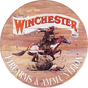TSN0975 Tin Signs Winchester Express Round Vintage Embossed