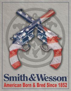 Tin Signs Smith and Wesson American Born Bred Embossed Metal