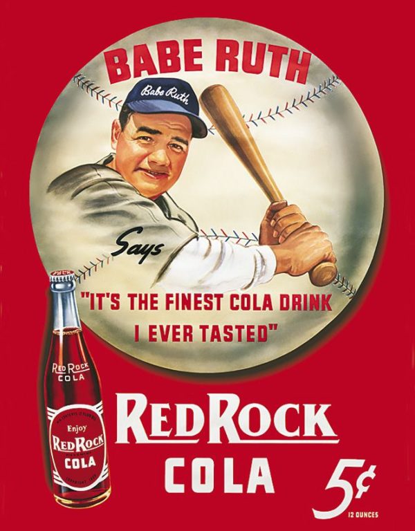 Tin Signs Babe Ruth Red Rock Cola Vintage Metal Sign 12.5 x 16