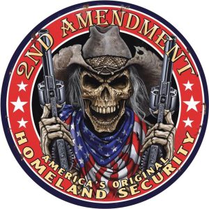 TSN2449 Tin Signs 2nd Amendment Vintage Tin Sign - 11.75 inches Round