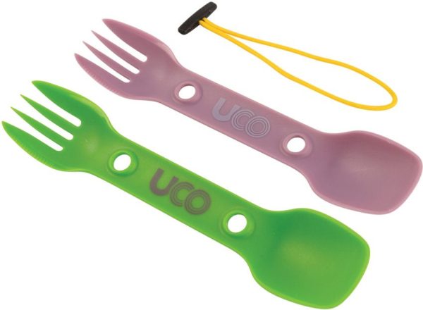 UCO00049 UCO Eco Utility Spork Two-Pack Green/Lavender