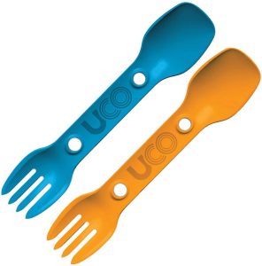 UCO00327 UCO Utility Spork Two-Pack Gold/Sky Blue